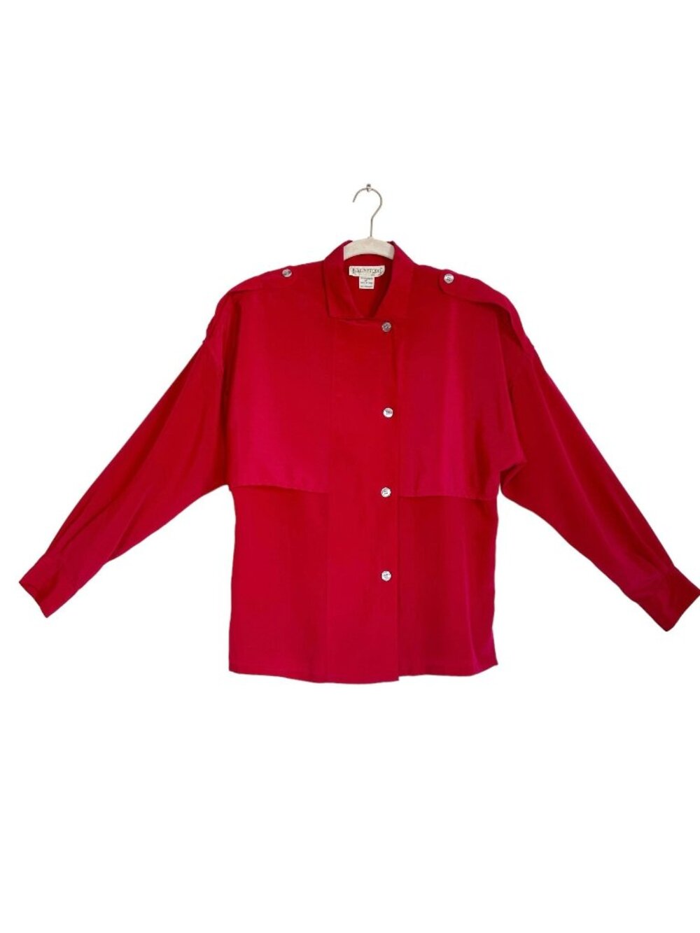 Justine Todd Vintage Women's Long Sleeve Blouse in Red - Size 10